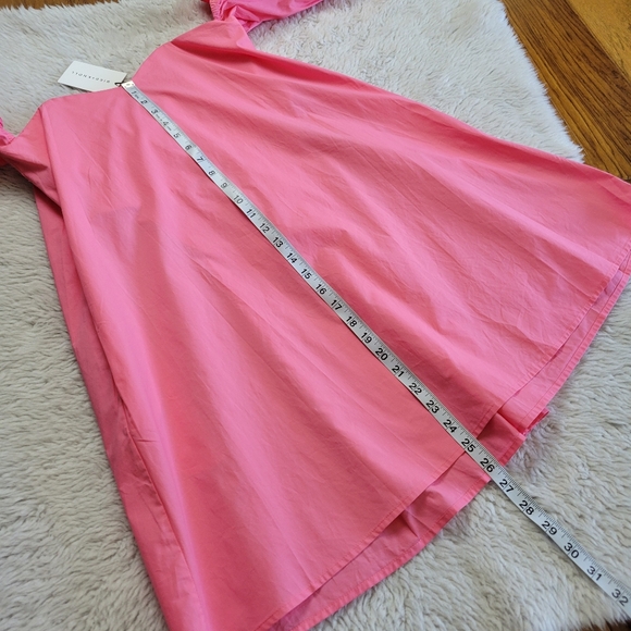 $365 Bird & Knoll Parker Mini Dress Women's Small Bubblegum Pink Off Shoulder - Picture 7 of 8